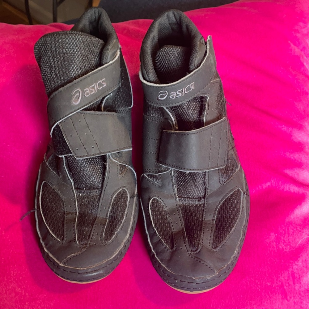 Asics Youth Boys C337N Matflex High Top Wresting Sneakers Black Size 4.5